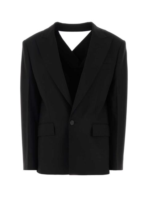 DSQUARED2 Dsquared Women Black Stretch Wool Blend Peek-A-Boo Blazer