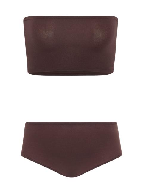 Alaïa Second Skin Knit Set brown