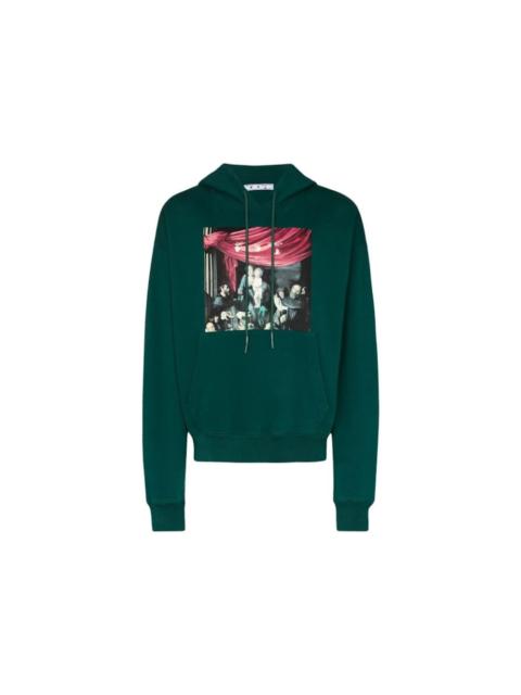 Off-White OFF-WHITE Oversize Fit Caravaggio Painting Hoodie Dark Green/Black