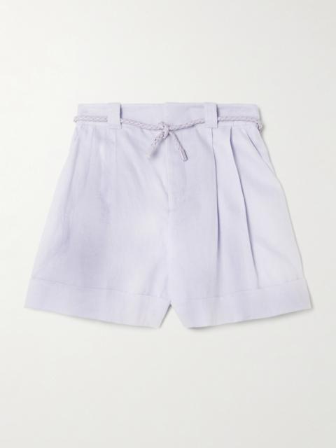 Zimmermann Luna Belted Linen Shorts