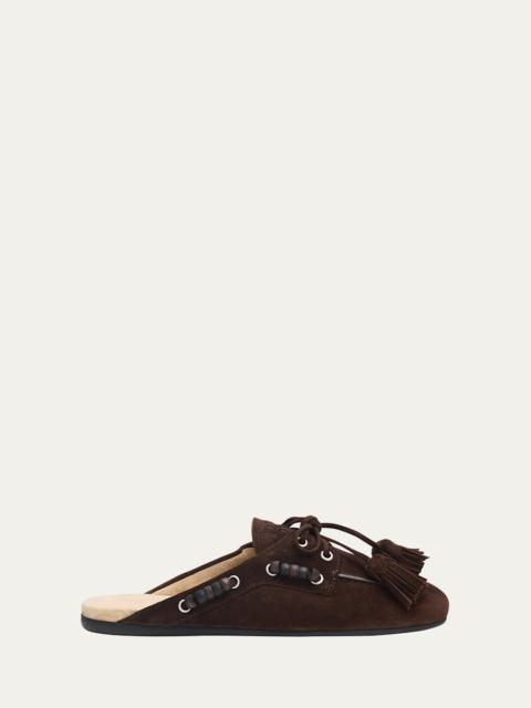 Miu Miu Suede Tassel Mocassin Mules
