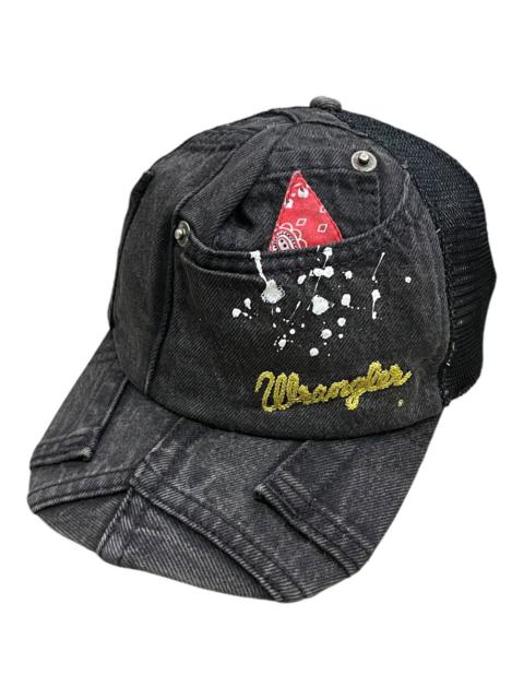 Other Designers 🔥Vintage Reworked Jeans Design Trucker Hat Made by WRANGLER