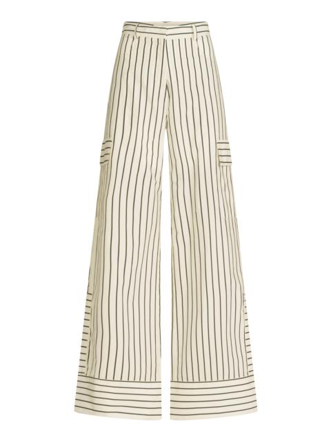 SILVIA TCHERASSI Falak Cotton Flared Pants stripe