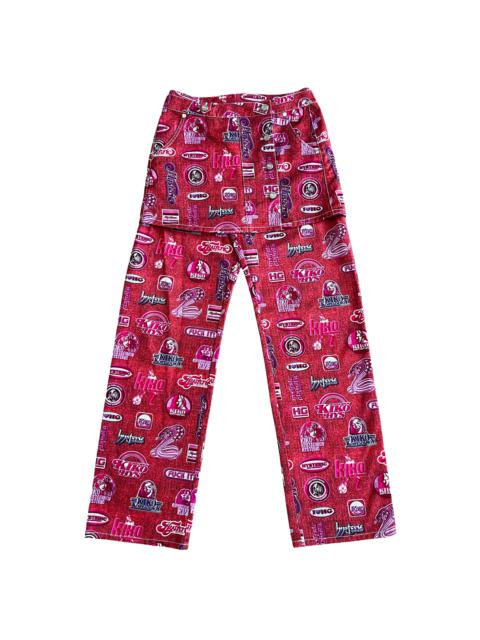 Kiko Kostadinov x Hysteric Glamour Pink Logo Print Skirt Denim SZ 32 (L)