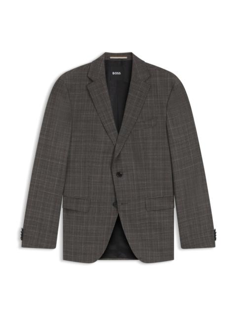 BOSS SLIM-FIT BLAZER IN CHECKED VIRGIN WOOL
