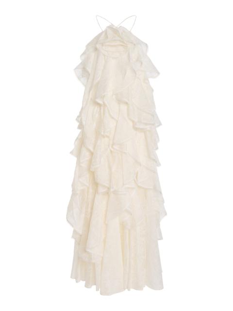 Aje. Merritt Embroidered Gown ivory