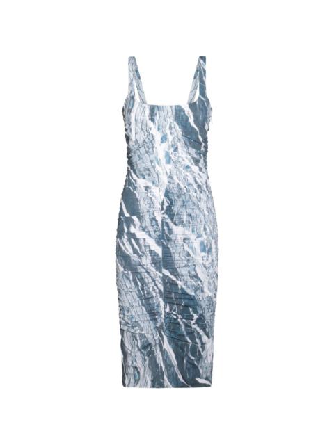 marble-print dress