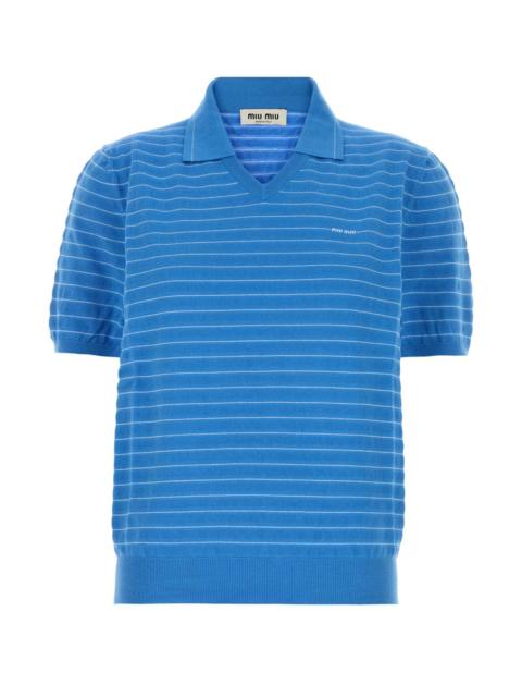 Miu Miu Miu Miu Women Embroidered Cotton Polo Shirt