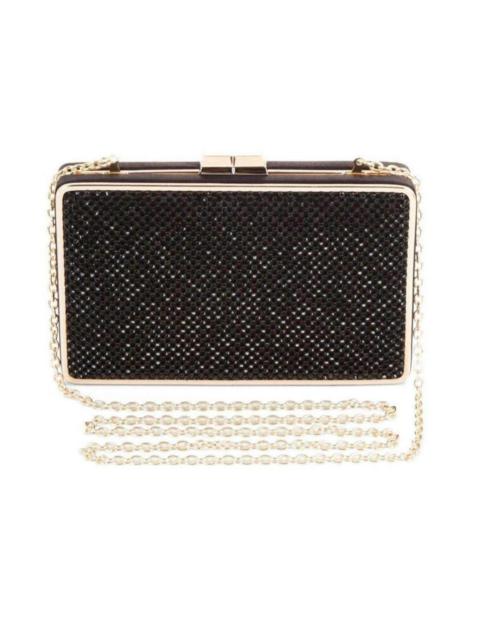Other Designers BCBGMAXAZRIA - Sonia Black Crystal Mesh Satin Frame Clutch