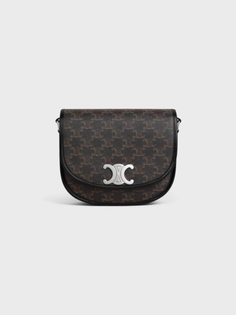 CELINE MEDIUM BESACE TRIOMPHE IN TRIOMPHE CANVAS AND CALFSKIN