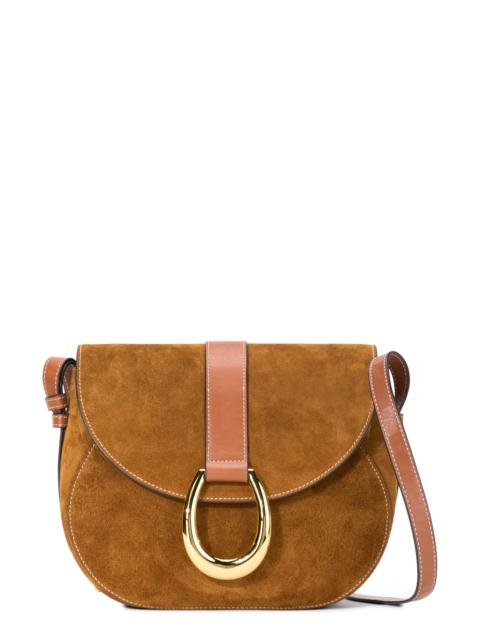 STAUD STAUD Bella Suede Saddle Crossbody Bag in Tan at Nordstrom