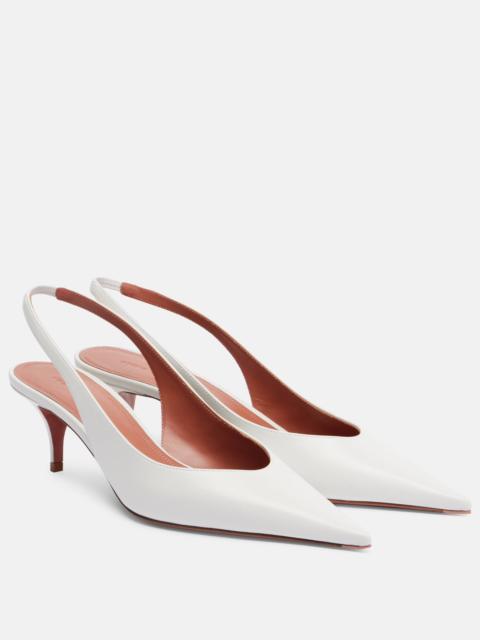 Amina Muaddi Anok 55 leather slingback pumps