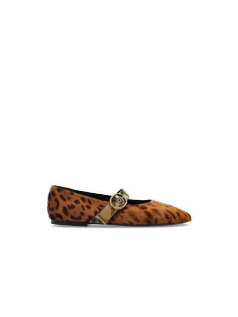 Burberry BURBERRY Leopard Black Robin Ballet Flats New & Authentic (W