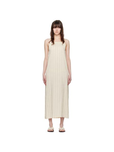 Loulou de Saison Beige & Black Etta Midi Dress