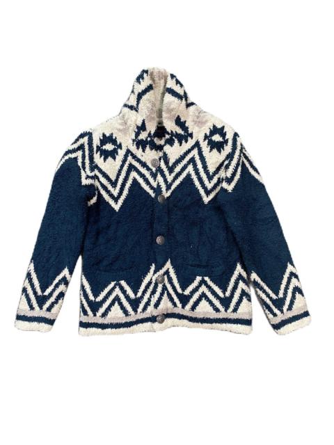 Other Designers Japanese Brand × Junya Watanabe - JAPAN BRAND ANTI BALISTIC FLEECE BUTTON AZTEC DESIGN