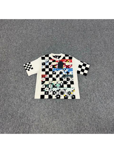 Louis Vuitton Louis Vuitton checkered knit short sleeve sweater