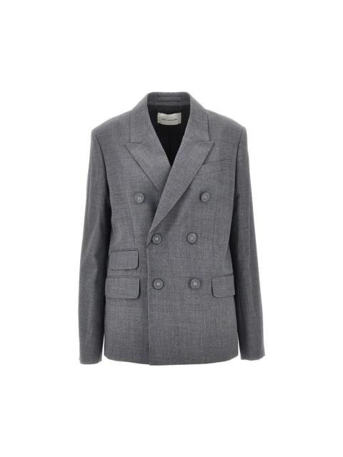 AMI Paris Ami Women Double-Breasted Wool Blazer With Belt