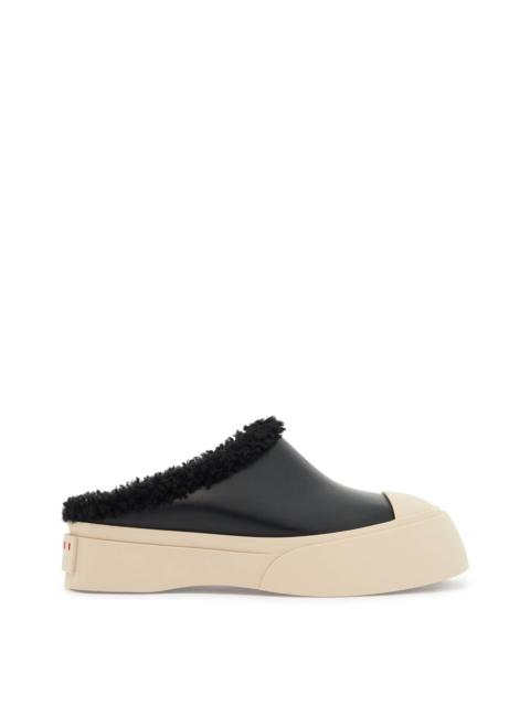 Marni Pablo Leather And Shearling Clog Women