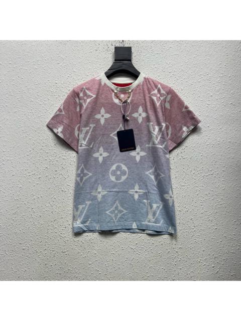 Louis Vuitton Louis Vuitton Gradient red and blue monogram chain short-sleeved shirt