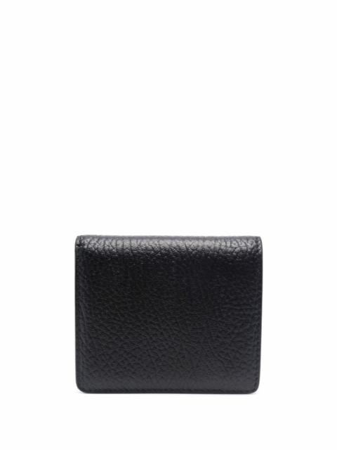 Maison Margiela Maison Margiela Women Black Bi-Fold Wallet With Four-Stitch Logo In Grained Leather Woman