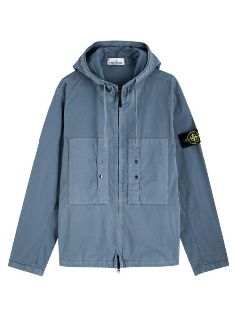 Stone Island Hooded Stretch-cotton Overshirt Jacket