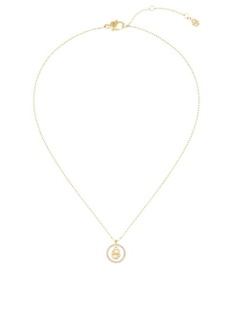 BOSS GOLD-TONE NECKLACE WITH DOUBLE B MONOGRAM PENDANT