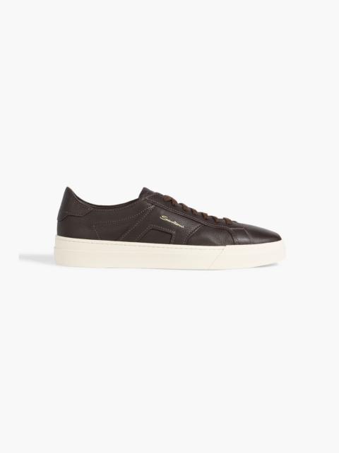 Santoni Dbs SF4 pebbled-leather sneakers