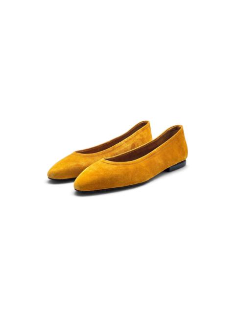 Loro Piana Primula Suede Mustard Yellow Ballet Flats EU 37 US 7 - $1185