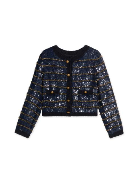 FORTELA Fortela Divine Pailettes Jacket in Blue at Nordstrom