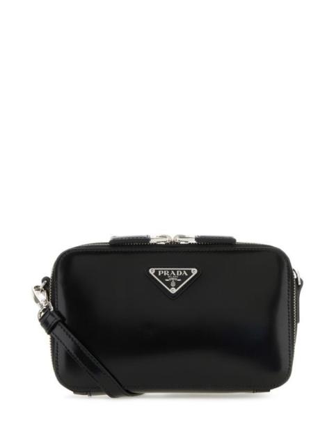 Prada Man Black Leather Brique Crossbody Bag