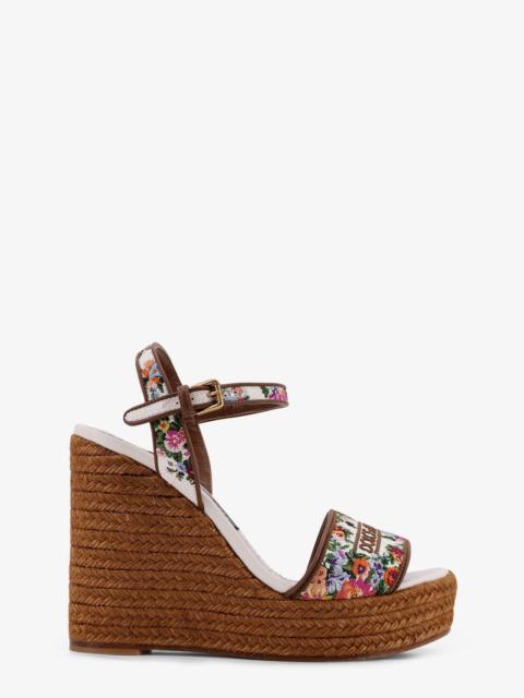 Dolce & Gabbana Dolce & Gabbana Raffia Sandals With Floral Embroidery