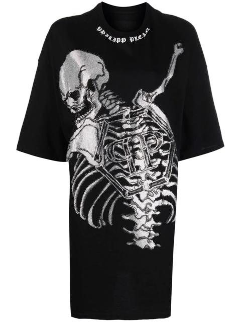PHILIPP PLEIN Skeleton print T-shirt dress