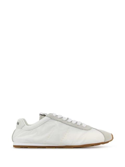 Miu Miu Miu Miu Women White Fabric And Suede Sneakers