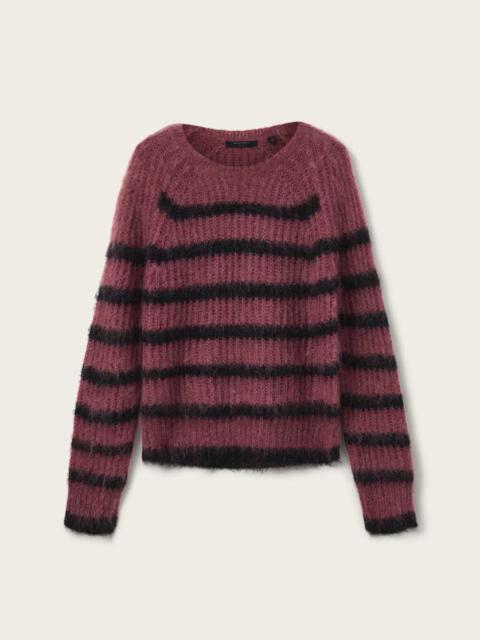 ALLSAINTS RIGA STRIPED CREW NECK SWEATER