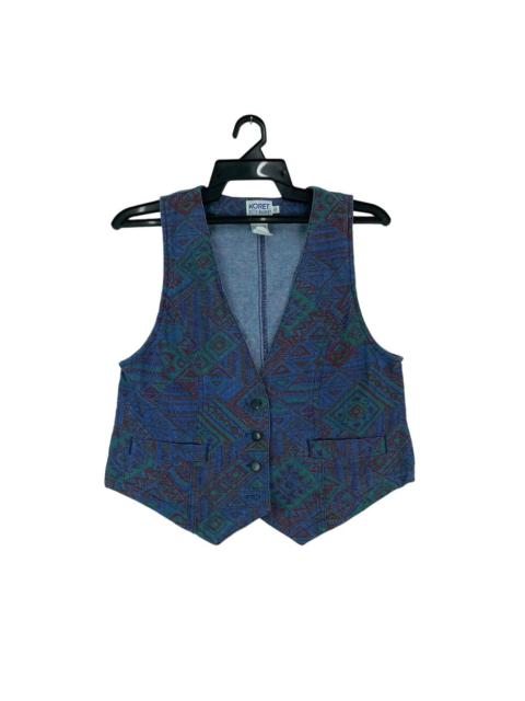 Other Designers Vintage - Vtg 90s KORET western ethnic art vest jacket Small size