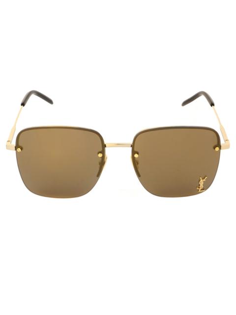 SAINT LAURENT Saint Laurent Mirrored Brown Square Ladies Sunglasses SL 312 M 006 58