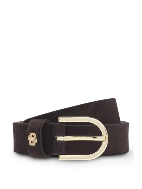 BOSS SUEDE BELT WITH DOUBLE B MONOGRAM