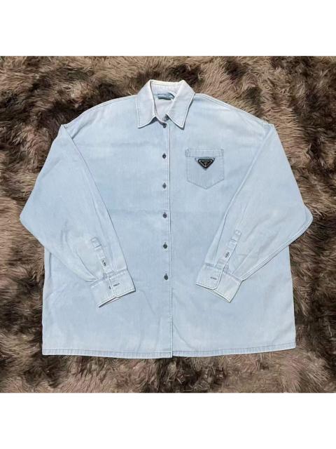 Prada Prada denim oversized zip jacket