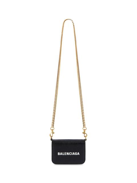 BALENCIAGA Women's Cash Mini Wallet On Chain in Black/white