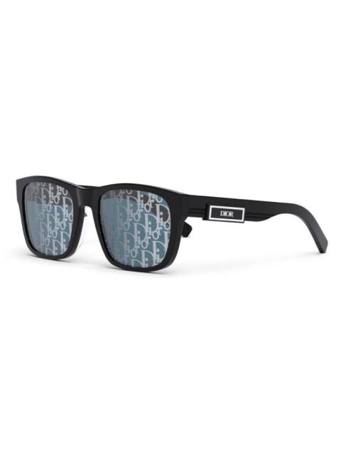 Dior Dior DIORB23 S2F Blue Mirror Logo Square Men's Sunglasses DM40055F 01X 58