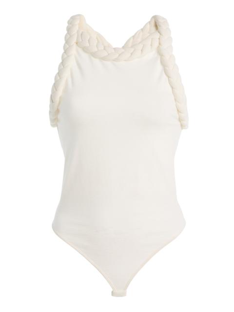 BEVZA Tisto Braided Jersey Bodysuit white