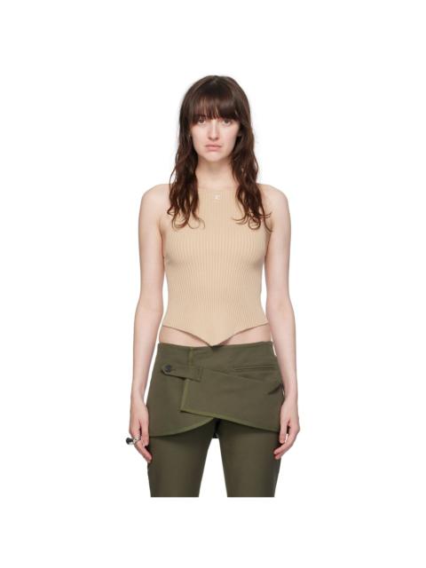 courrèges Beige Pointy Tank Top