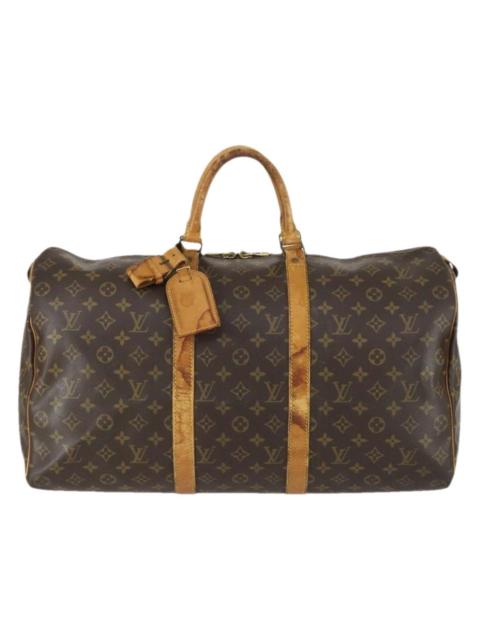 Louis Vuitton Keepall leather travel bag