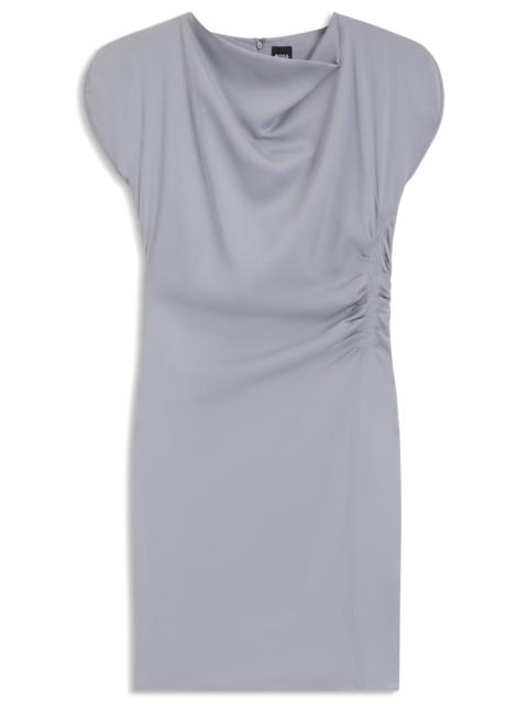 BOSS DRAPE-NECKLINE DRESS WITH GATHERED DETAIL
