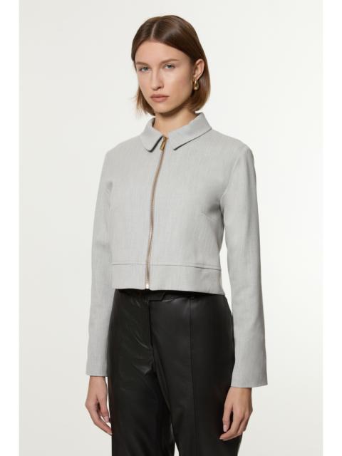 KAREN MILLEN Technical Crepe Tailored  Metal Zip Detail Jacket