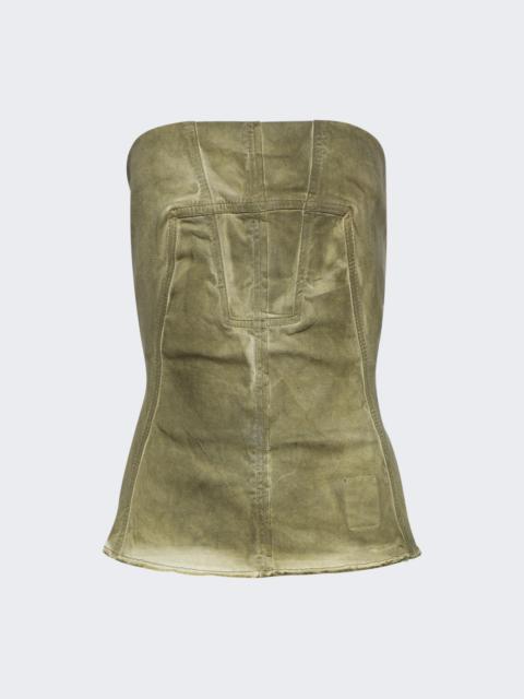 Rick Owens DRKSHDW Porterville Stretch Denim Bustier Top Sage