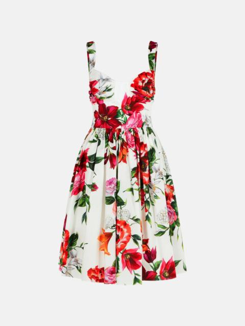 Dolce & Gabbana WHITE COTTON POPLIN DRESS