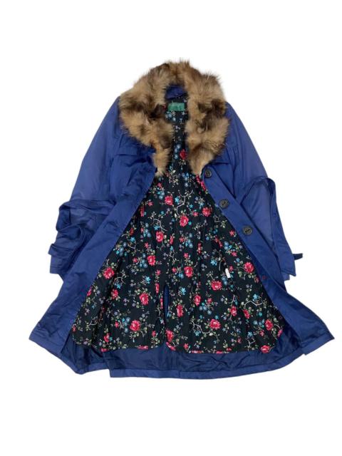 Other Designers United Colors Of Benetton Fur Collar Belted Coat Jacket