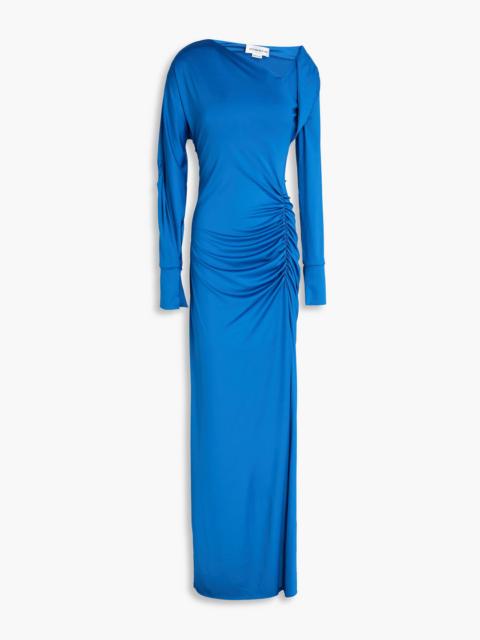 Victoria Beckham Asymmetric ruched stretch-jersey maxi dress