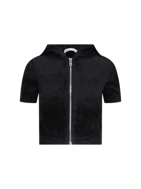 Alexander Wang CROP ZIP SWEATSHIRT